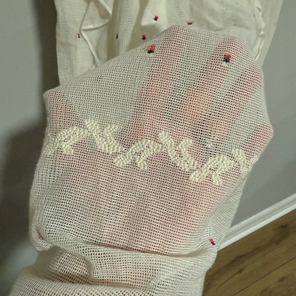 Free People New Romantics Ivory Boho Embroidered Lace Midi Dress Size 6 - Picture 8 of 13